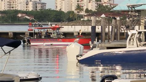 boat hits fisher island marina